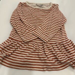 Striped Brown and White Baby Dress
